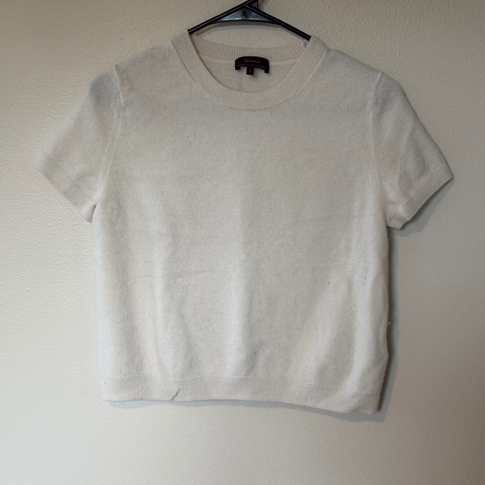 Quince Mongolian Cashmere Short Sleeve Sweater Large